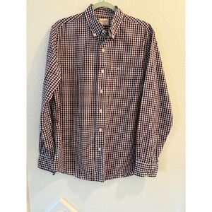 Dockers Mens Button Down Long Sleeve Checkered Shirt - Classic Fit Medium